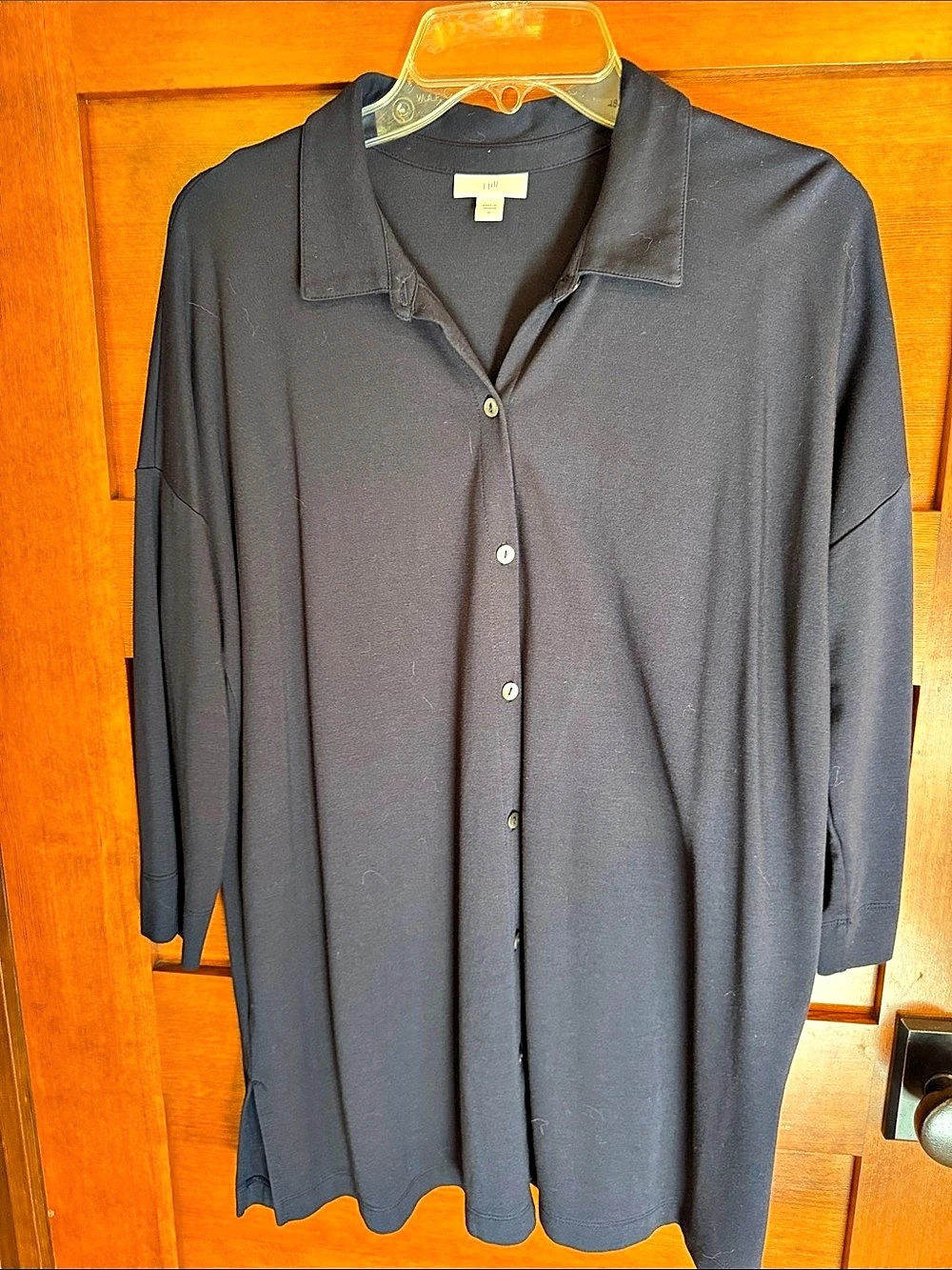 J Jill Navy Button Down Shirt Size Medium